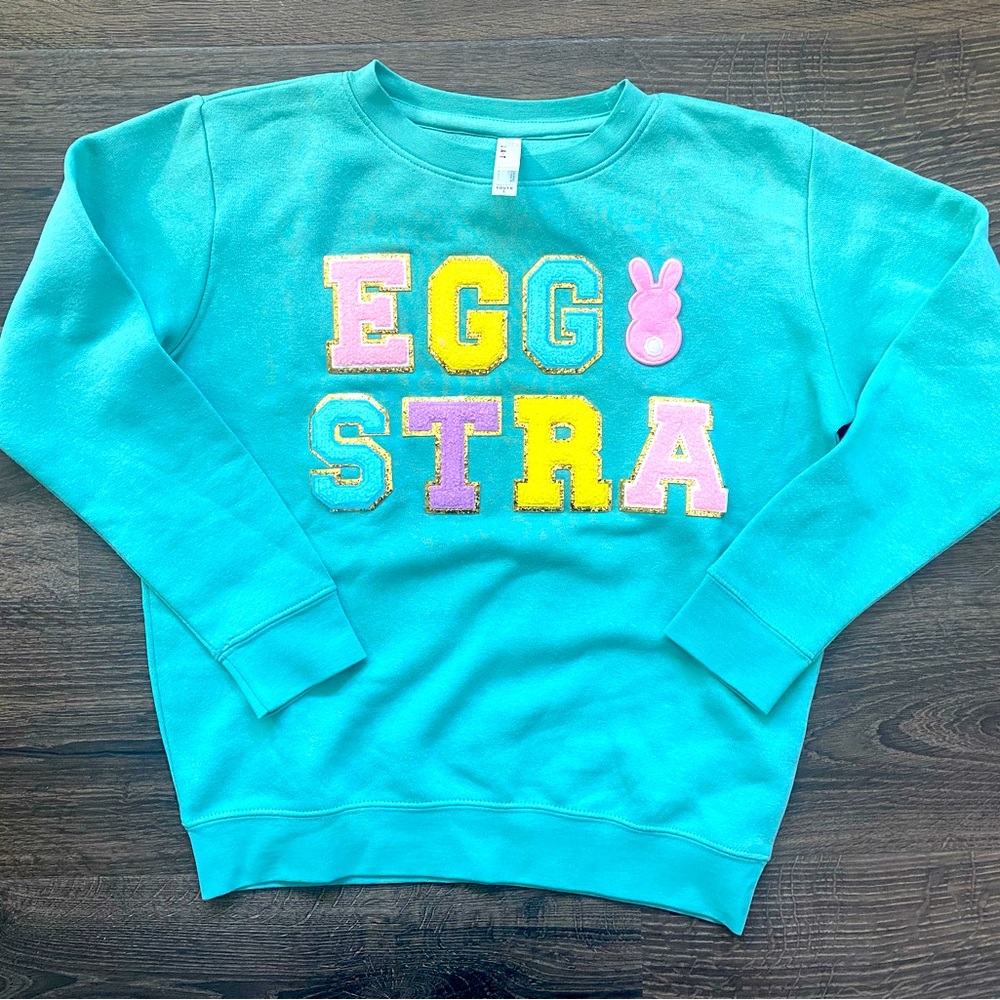 Eggstra Pullover Sweatshirt - Judith March Inspired! Easter Shirt for Girls
